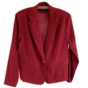 Brigg's New York Velvet Red Blazer Petite